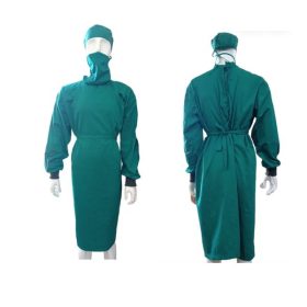 Áo choàng phẫu thuật bằng chất liệu kaki màu xanh