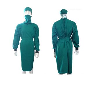 Áo choàng phẫu thuật bằng chất liệu kaki màu xanh